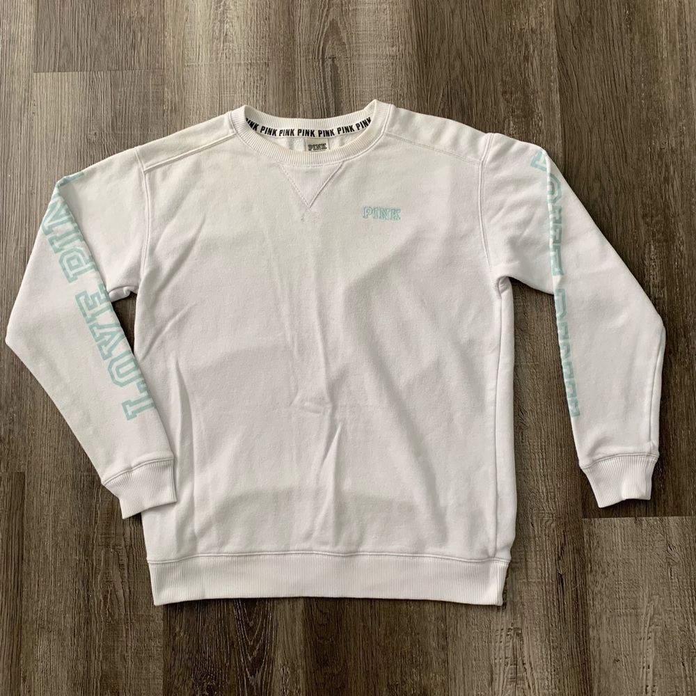Victoria’s Secret Pink White Campus Sweatshirt
